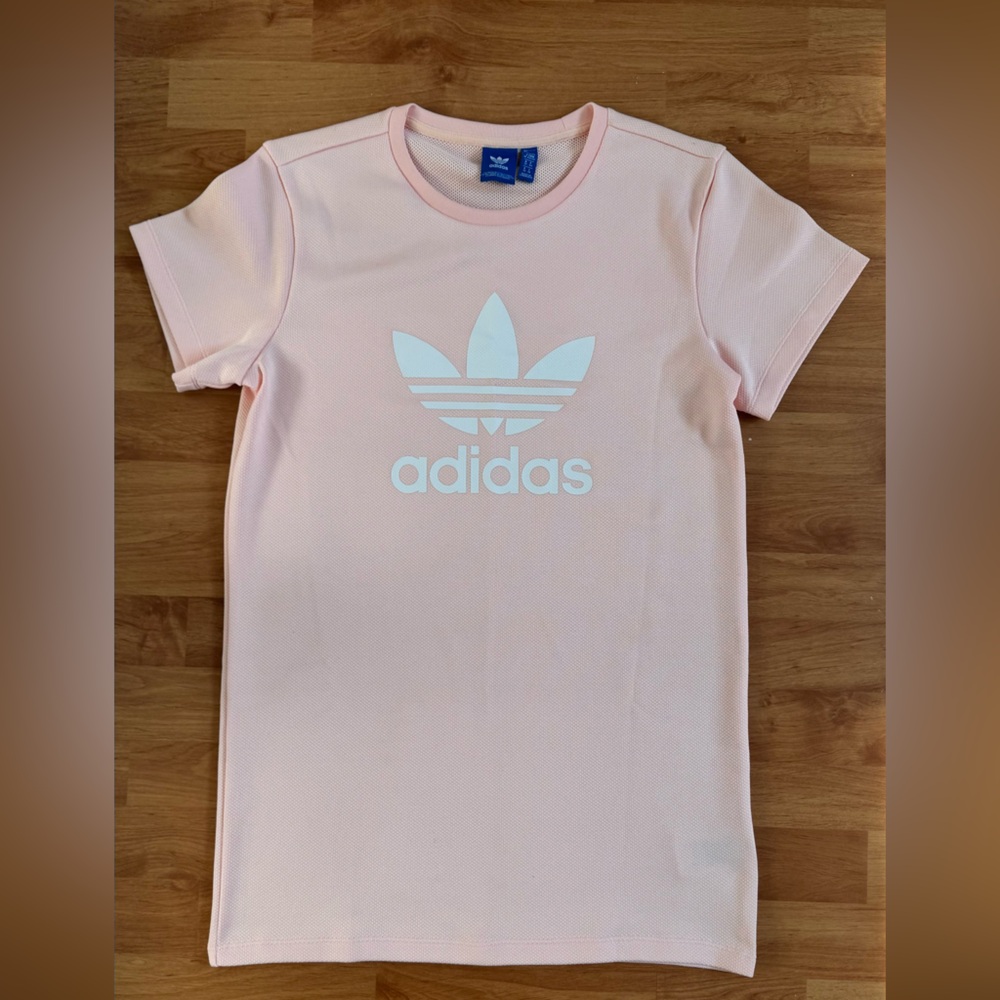 Adidas Light Pink Trefoil Tee Dress – XS